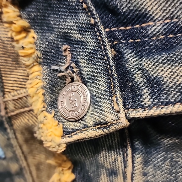 🔴 🔚🔜 SALE Bunnys 🐰 Y2K Acid Wash Straight Leg Thick Denim Jeans. - Picture 5 of 12